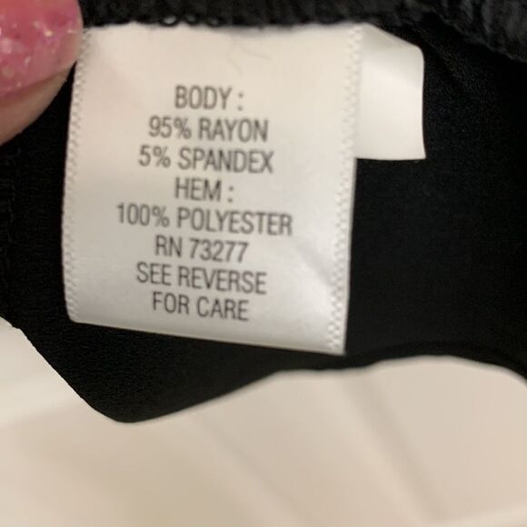 Croft & Barrow PXL three-quarter sleeve black and blue top high/low bottom - Picture 6 of 9